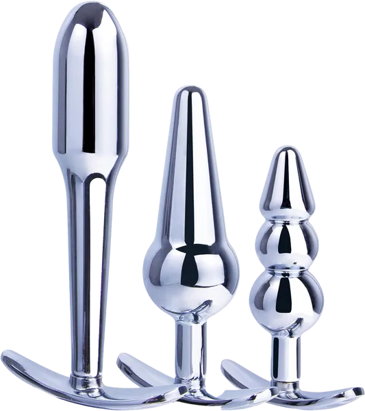 3 in 1 Metal Butt Plug Kit Set