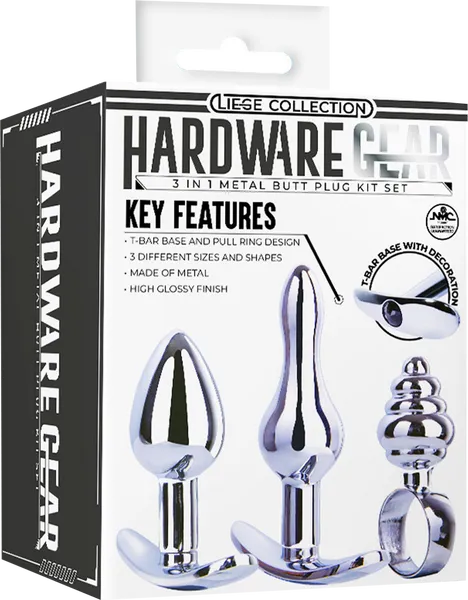 3 in 1 Metal Butt Plug Kit Set