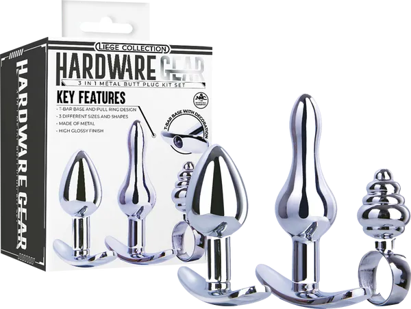 3 in 1 Metal Butt Plug Kit Set