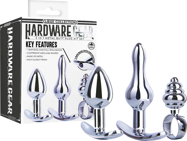 3 in 1 Metal Butt Plug Kit Set