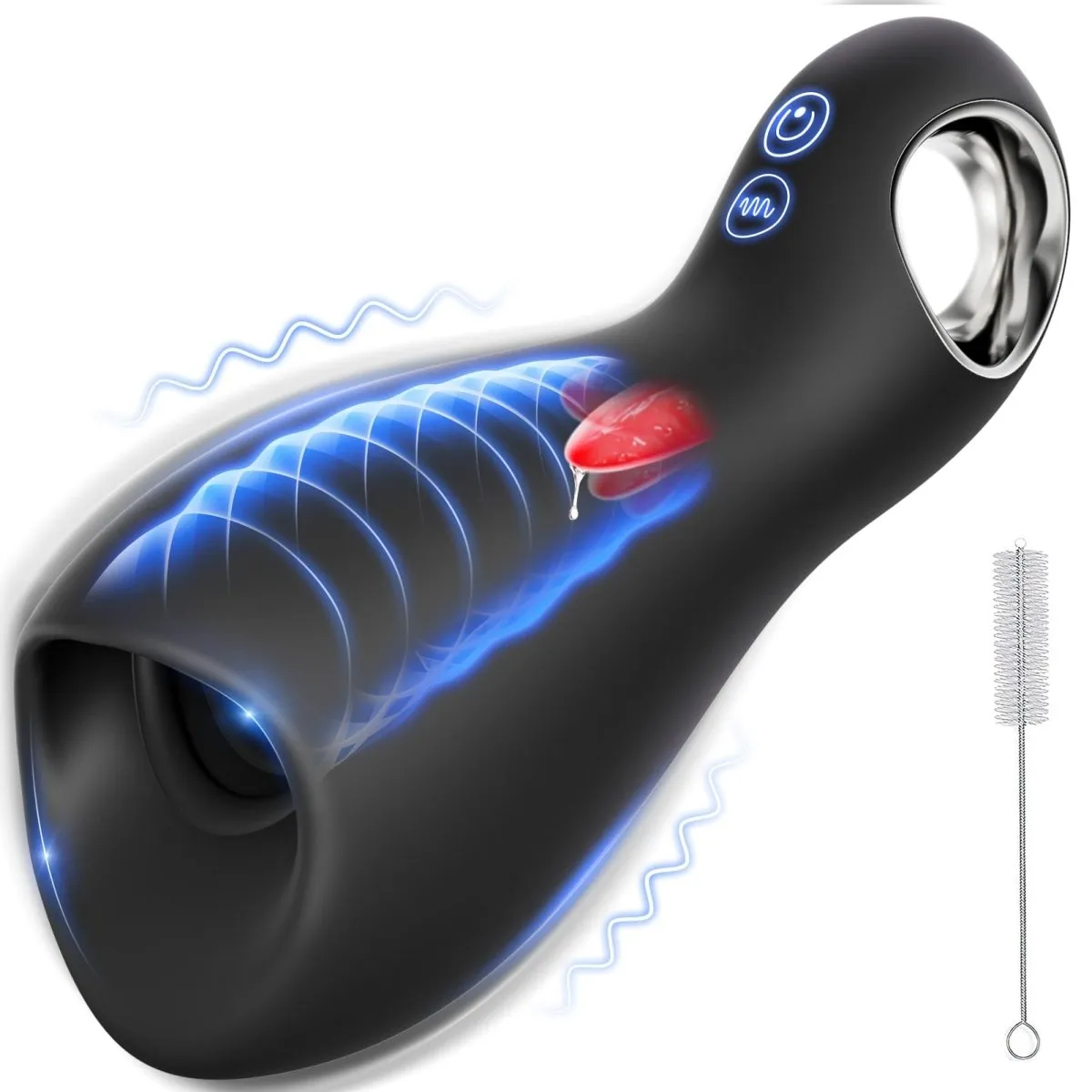 3 in 1 Vibrating and Tongue Licking masturbator Men Sex Toy