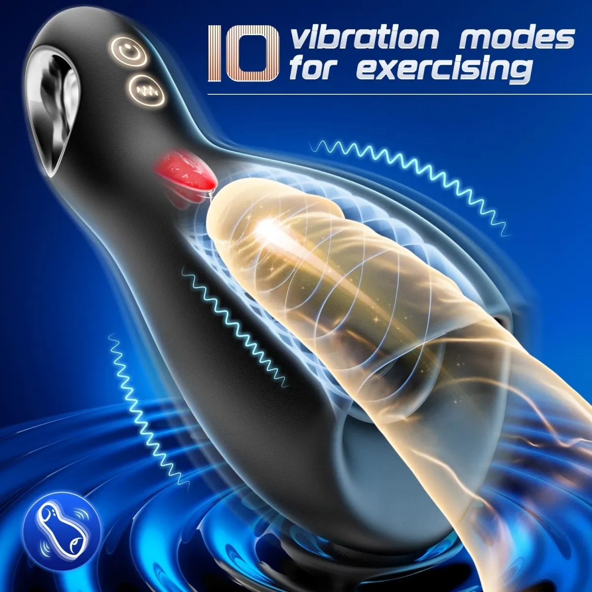3 in 1 Vibrating and Tongue Licking masturbator Men Sex Toy