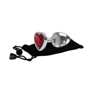 A&e Small Red Heart Gem Anal Plug