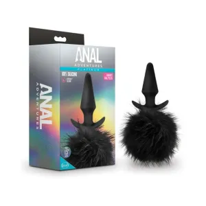 Anal Adventures Platinum - Rabbit Tail Plug - Black