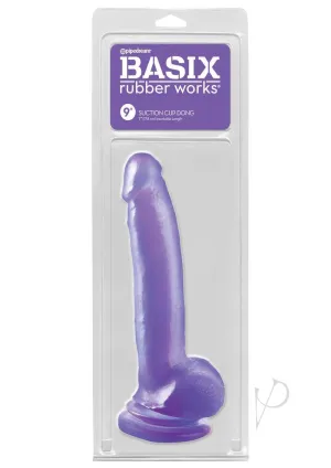Basix 9 Suction Cup Dong Purple