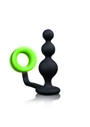 Beads Butt Plug With Cock Ring - Glow In The Dark