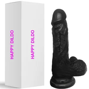 Bebuzzed Happy 6 Realistic Dildo Veined Balls Suction Cup Black