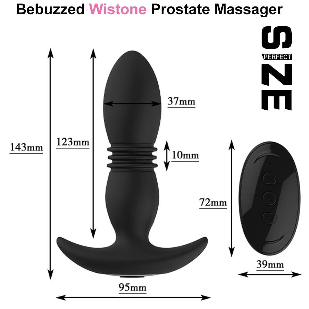Bebuzzed Wistone Thrusting Prostate Vibrator Butt Plug Remote