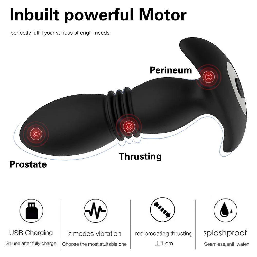 Bebuzzed Wistone Thrusting Prostate Vibrator Butt Plug Remote