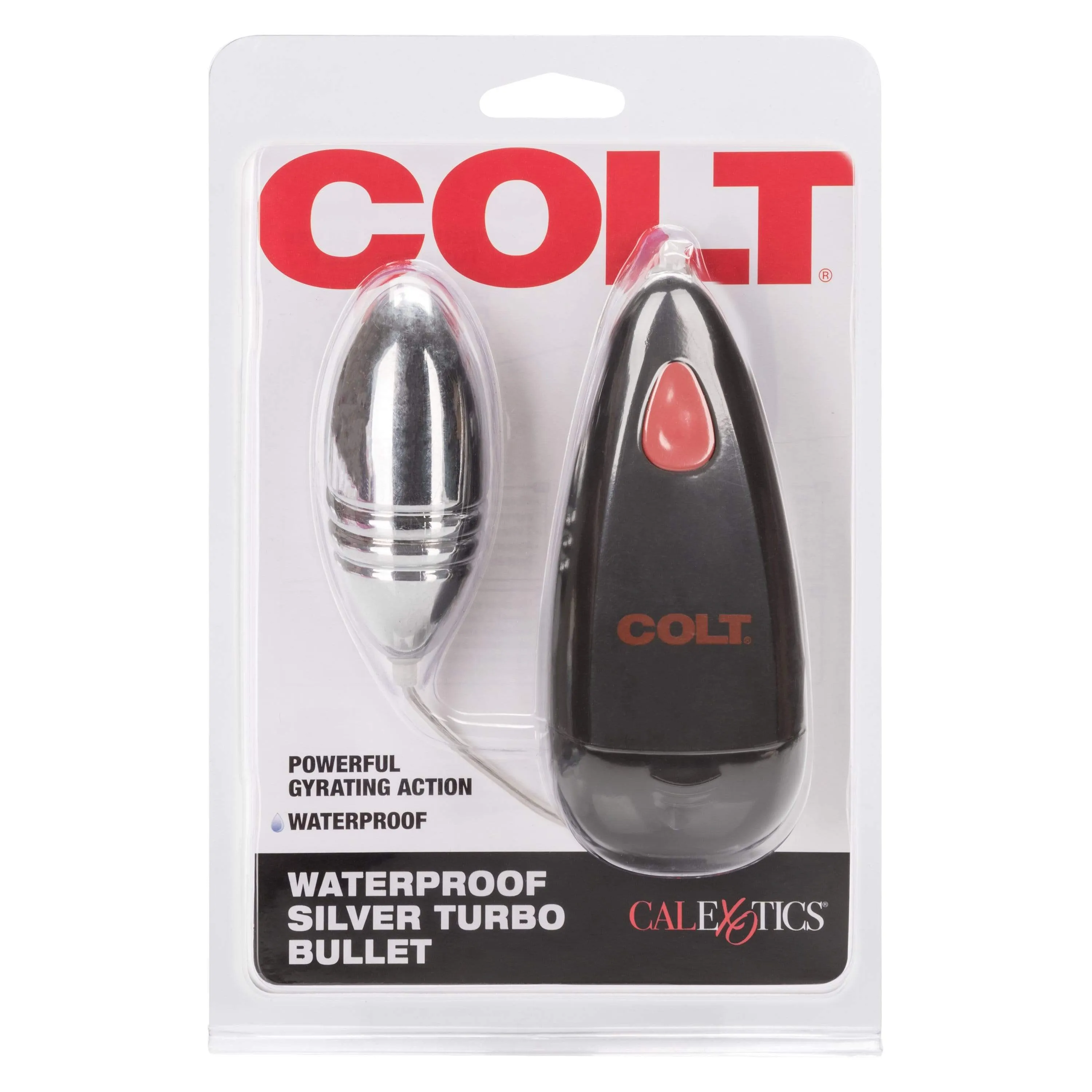 California Exotics - COLT Waterproof Silver Turbo Bullet Vibrator with Remote (Silver)