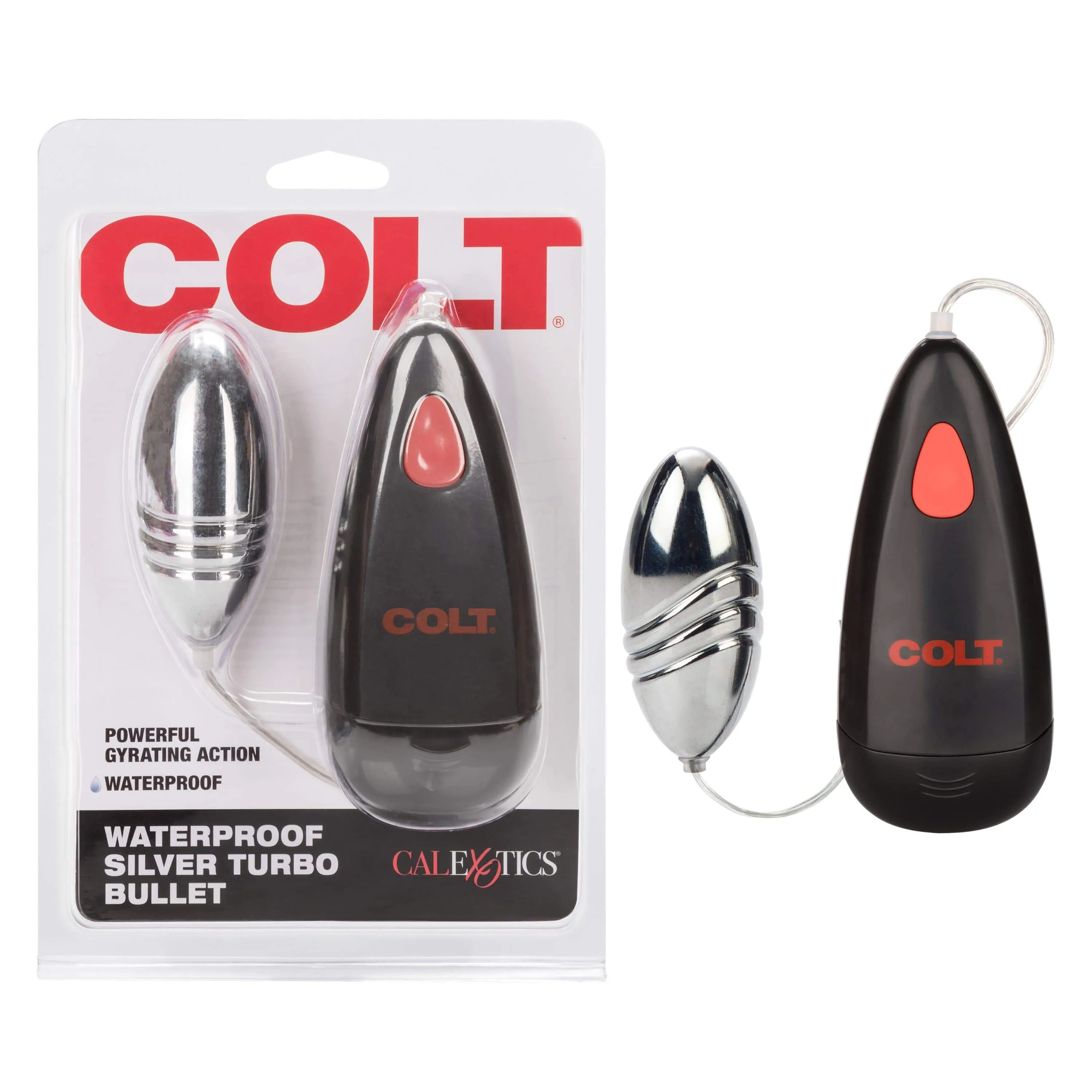 California Exotics - COLT Waterproof Silver Turbo Bullet Vibrator with Remote (Silver)