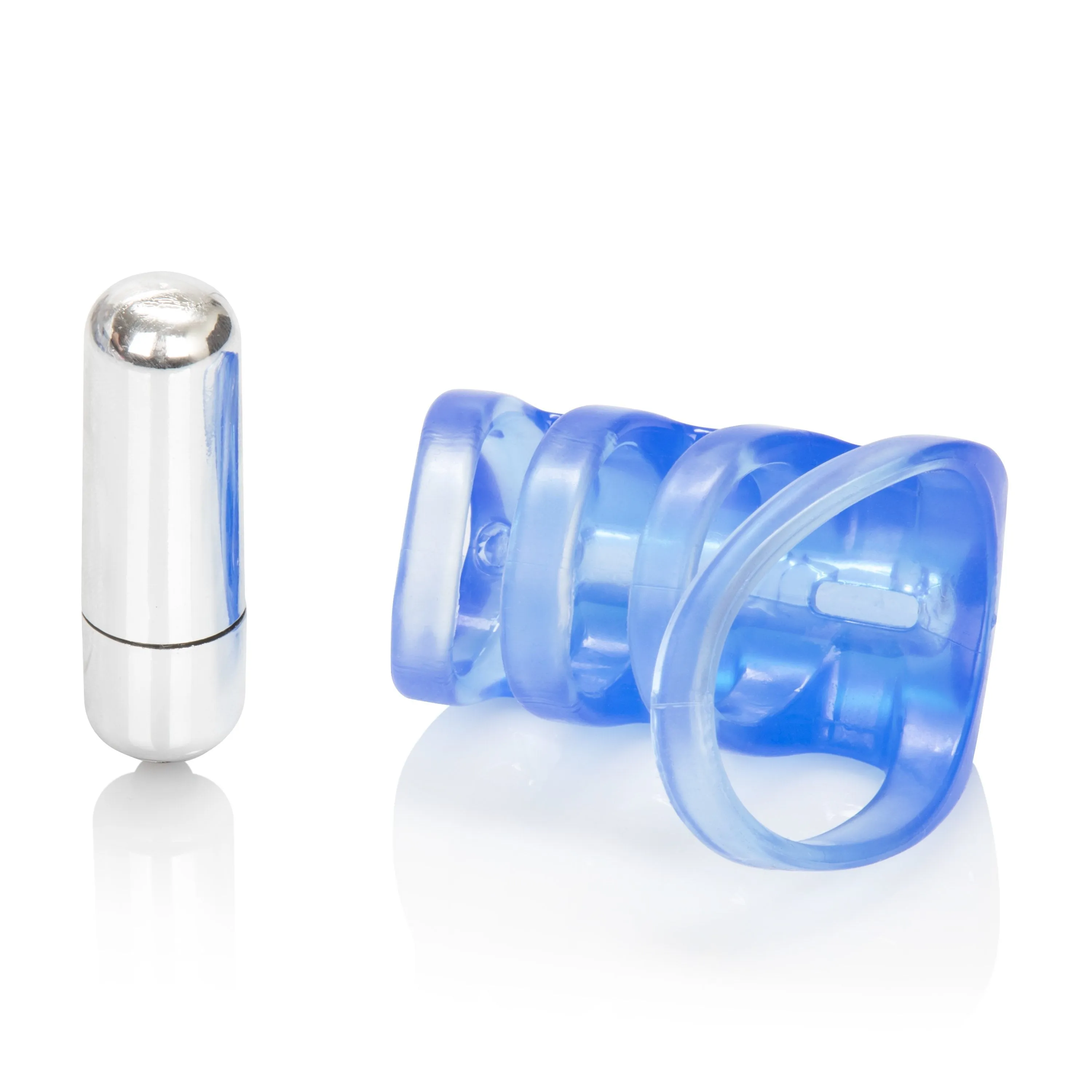 California Exotics - Couple's Pleasure Vibrating Cock Cage (Blue)