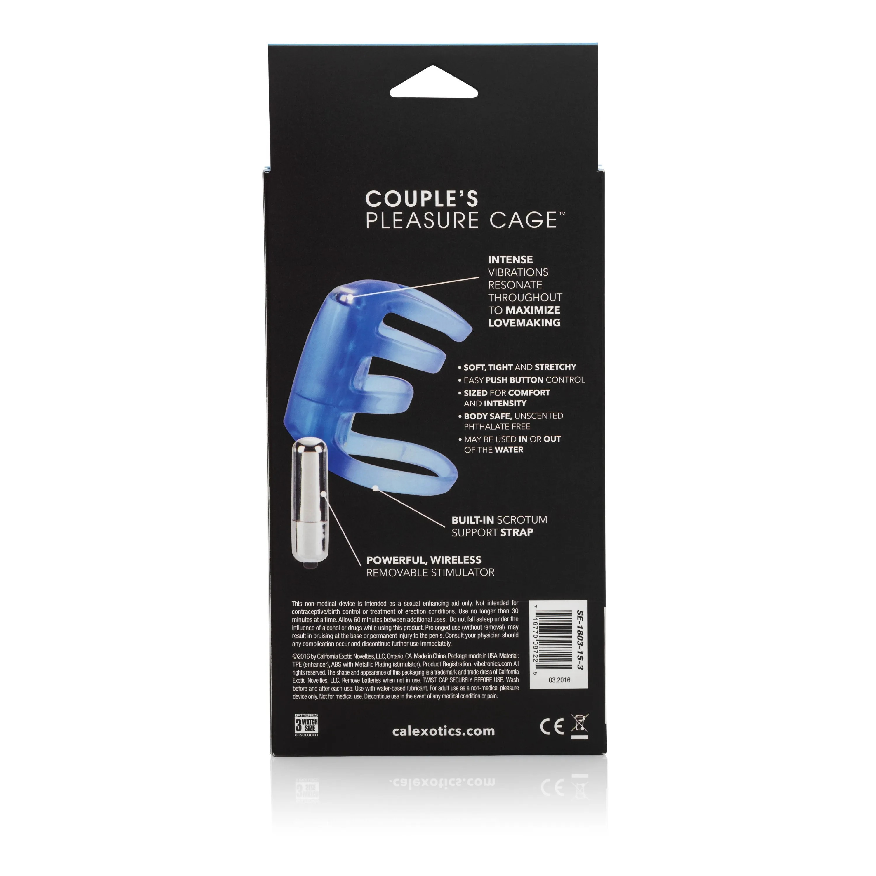 California Exotics - Couple's Pleasure Vibrating Cock Cage (Blue)