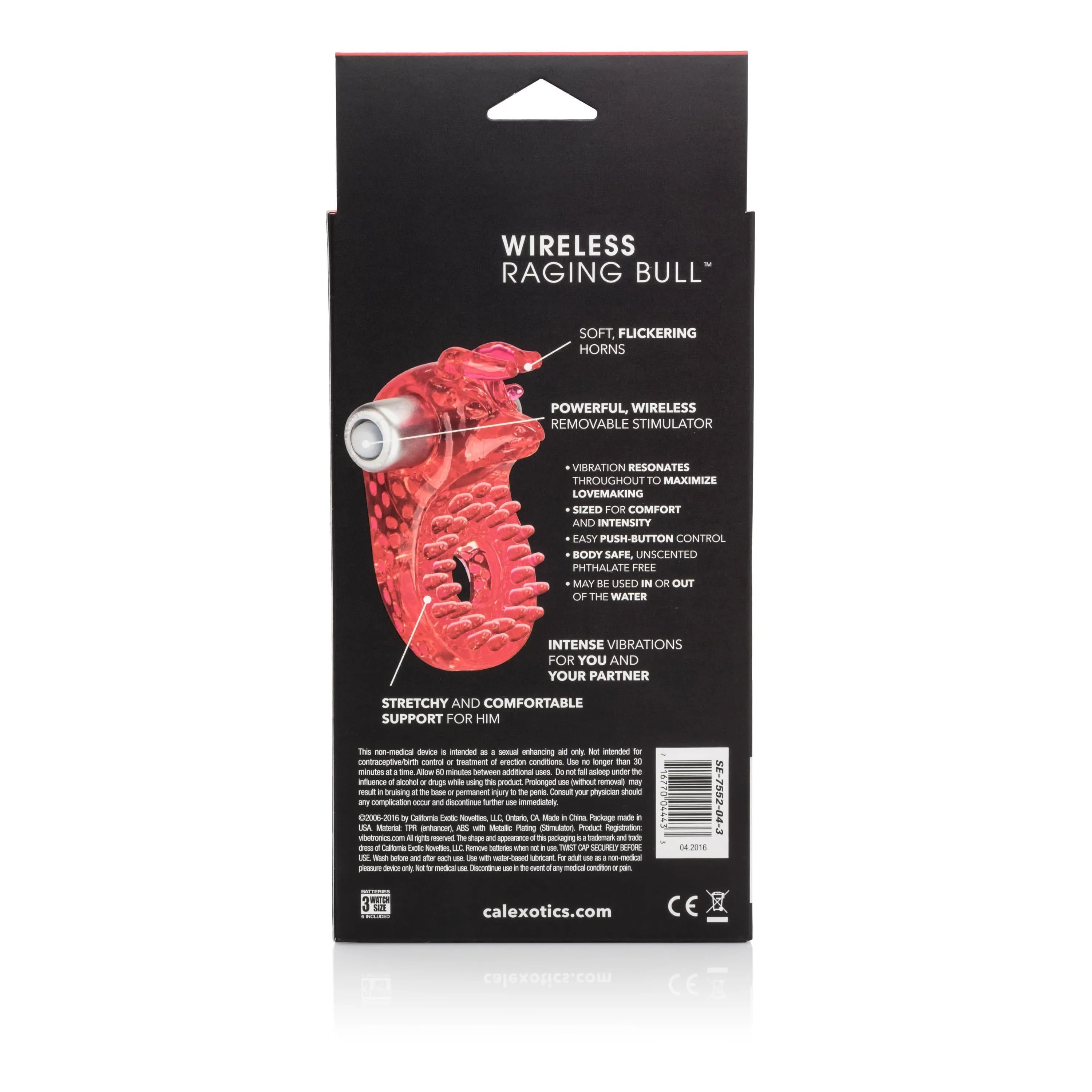 California Exotics - Couple's Raging Bull Vibrating Cock Ring (Red)