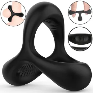 Cocksling 3-Loop Double Cock Ring Penis Balls Couples Delay Ejaculation Enhancer