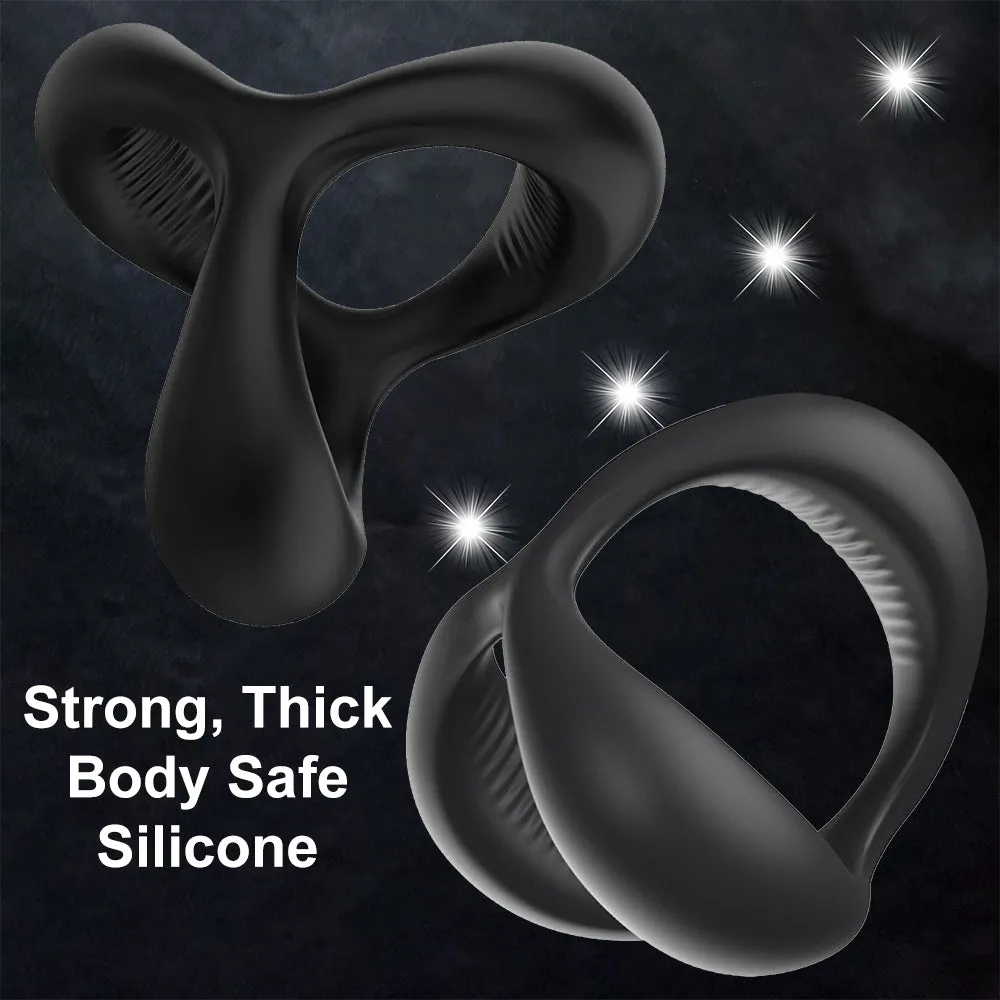 Cocksling 3-Loop Double Cock Ring Penis Balls Couples Delay Ejaculation Enhancer