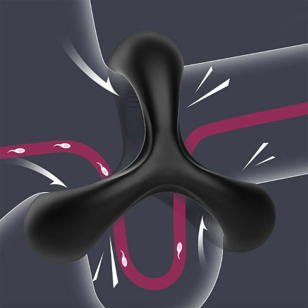 Cocksling 3-Loop Double Cock Ring Penis Balls Couples Delay Ejaculation Enhancer