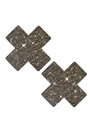 Glitter Black X Pasties