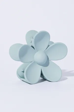 Green Flower Design Hair Claw Clip