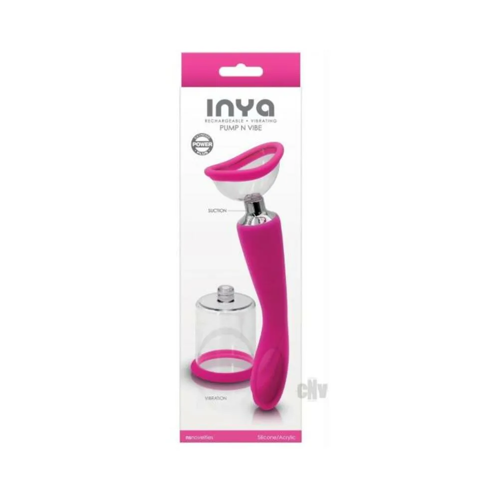 Inya Pump And Vibe With Interchangeable Suction Cups - Pink