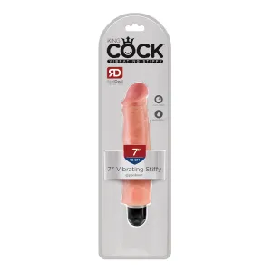 King Cock 7 in. Vibrating Stiffy Realistic Dildo Beige