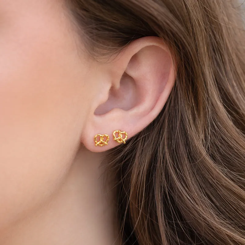Knot Your Average Pretzel Studs - Gold Earrings