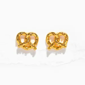 Knot Your Average Pretzel Studs - Gold Earrings