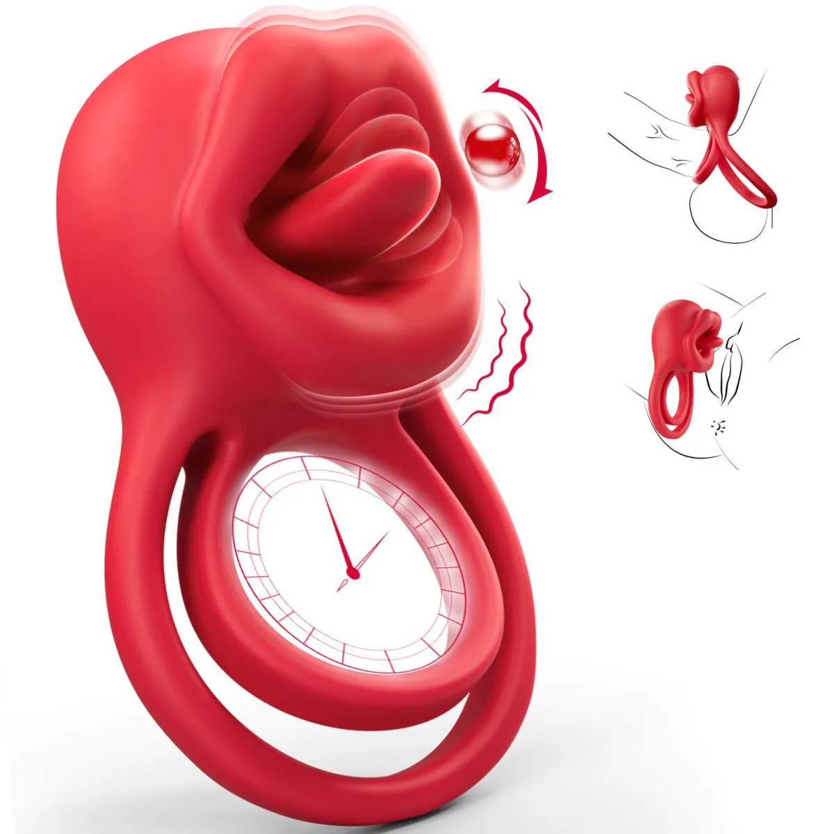 LINNA| Tongue Licking and Vibration Cock Ring for Couple