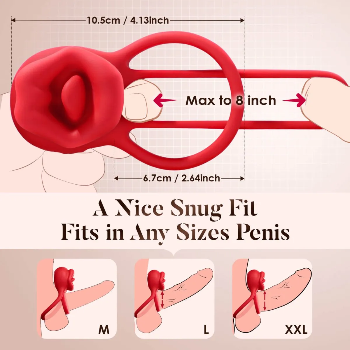 LINNA| Tongue Licking and Vibration Cock Ring for Couple