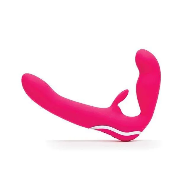 Love Honey - Happy Rabbit Strapless Strap on Vibrator (Pink)