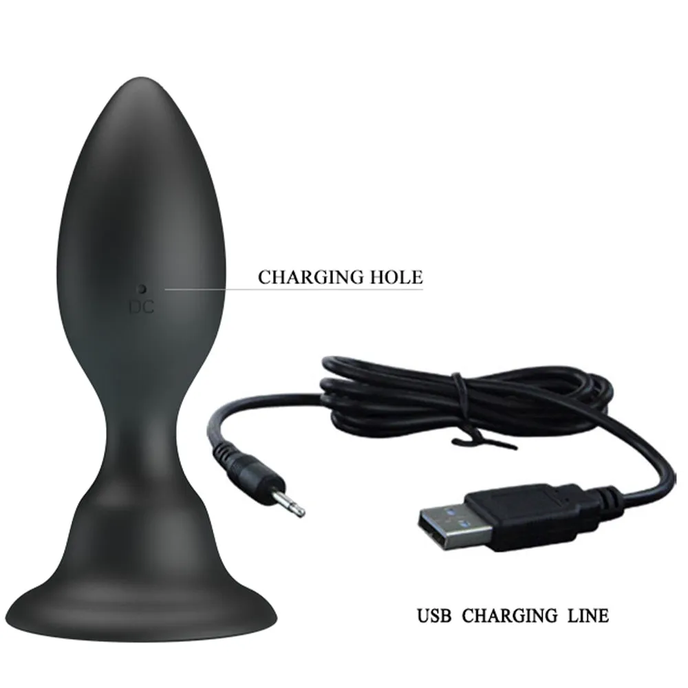 MR Play Vibrating Anal Plug Remote Control Butt Prostate Massager USB Sex Toy