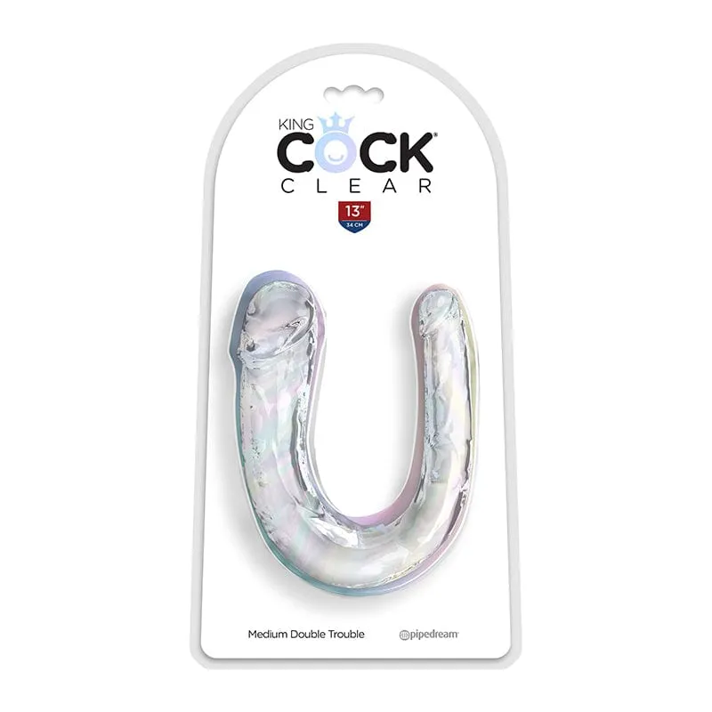 Pipedream Products Double Trouble Clear Dildo Medium