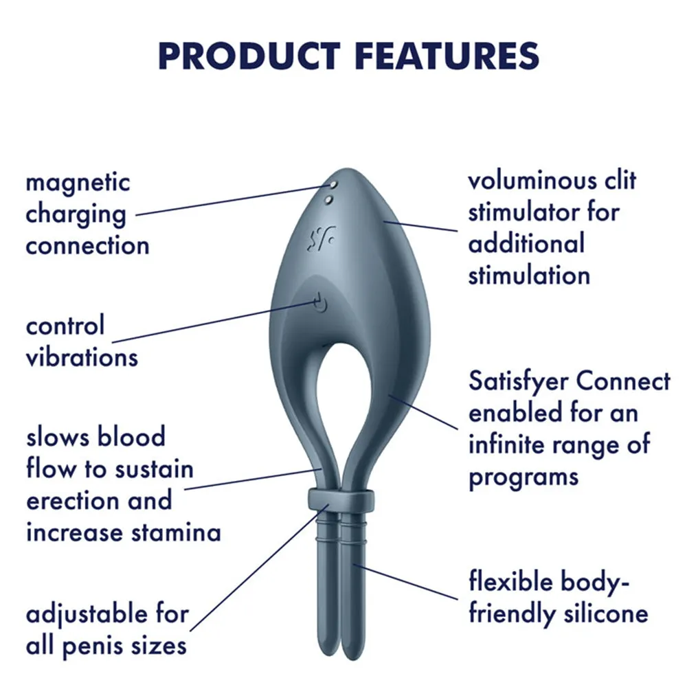 Satisfyer Bullseye ADJUSTABLE Vibrating Cock Ring APP Control Couples Sex Toy