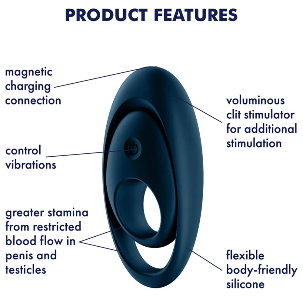 Satisfyer Glorious Duo Vibrating Cock & Balls Ring Stamina USB Couples Sex Toy