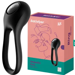 Satisfyer Majestic Duo Vibrating Cock & Balls Ring Stamina USB Couples Sex Toy
