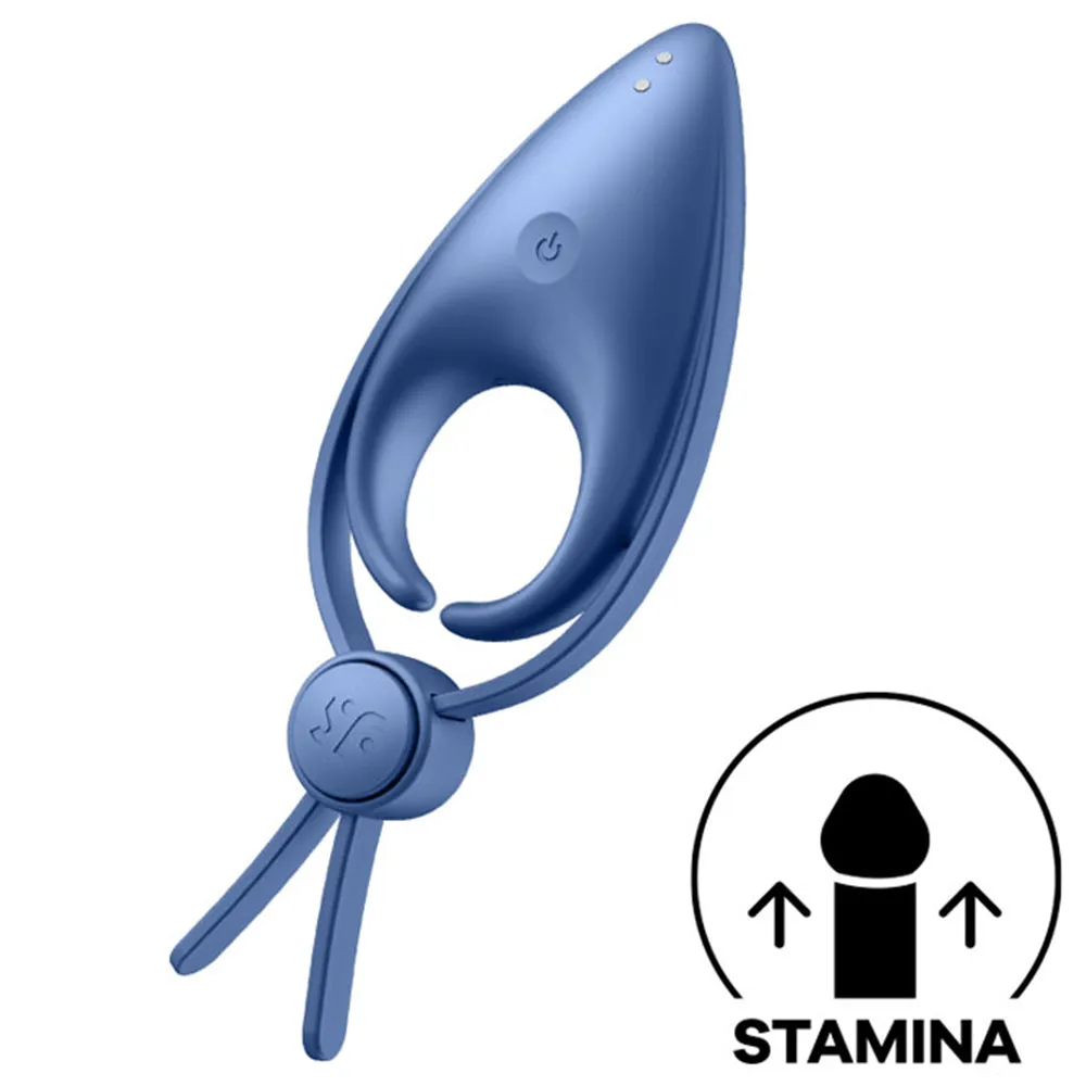 Satisfyer Sniper ADJUSTABLE Vibrating Cock Ring USB Couples Stamina Aid Blue