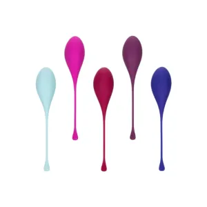 Set 5 bile kegel CALEXOTICS Tighten & Tone. pentru tonifierea mușchilor pelvieni. din silicon premium. multicolor