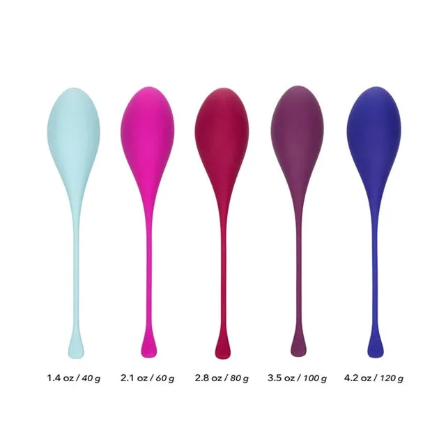 Set 5 bile kegel CALEXOTICS Tighten & Tone. pentru tonifierea mușchilor pelvieni. din silicon premium. multicolor