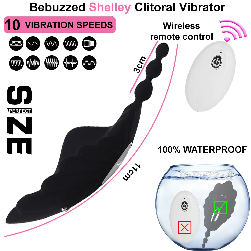 Shelly Wearable Panty Vibrator Clitoral Stimulator Remote Controlled USB Black