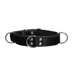 Shots Premium Leather Adjustable Bondage Collar Black