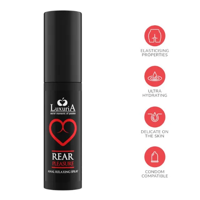 Spray pentru relaxare anală LUXURIA Rear Pleasure. cu efect hidratant. compatibil cu prezervative. 20 ml