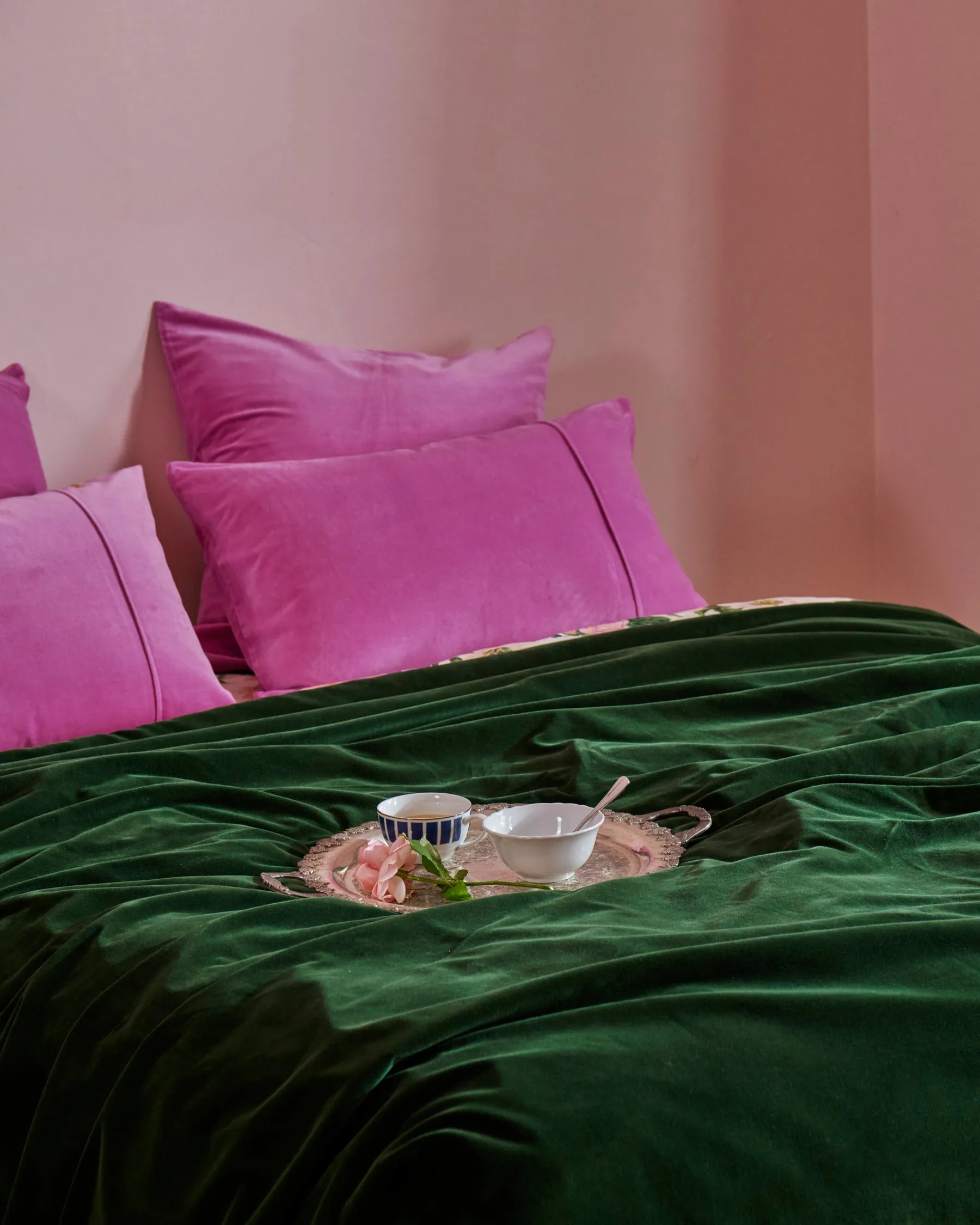 Super Pink Velvet European Pillowcases