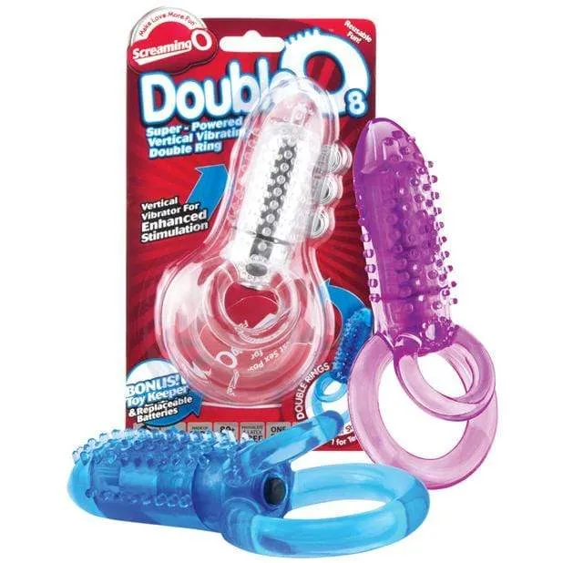 TheScreamingO - Double O 8 Super Powered Vibrating Cock Ring (Blue)