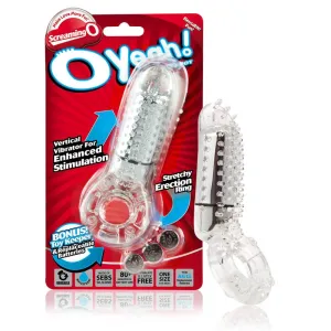 TheScreamingO - O Yeah Vertical Vibrating Cock Ring (Clear)