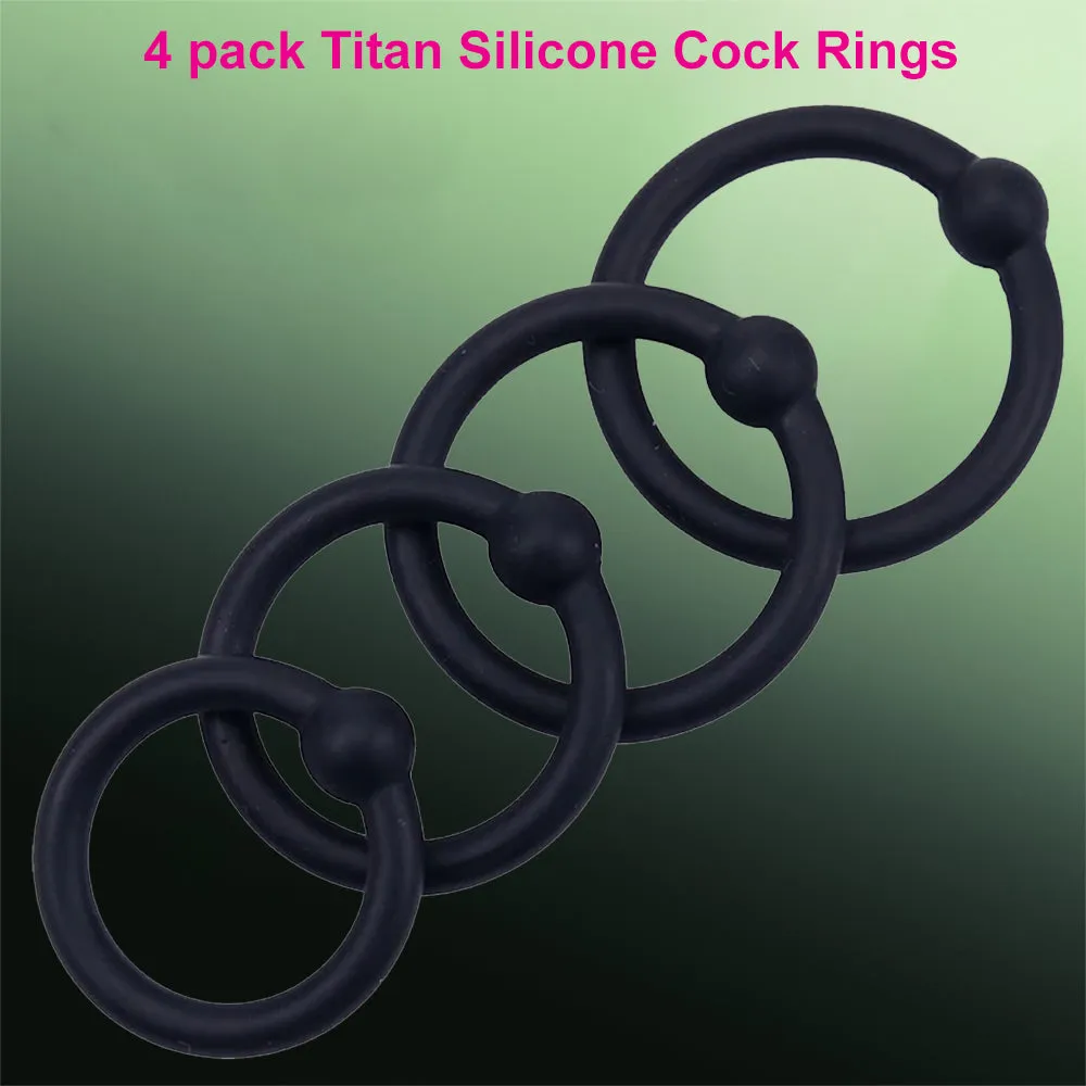 Titan 4 Pack Silicone Stretchable Cock Rings