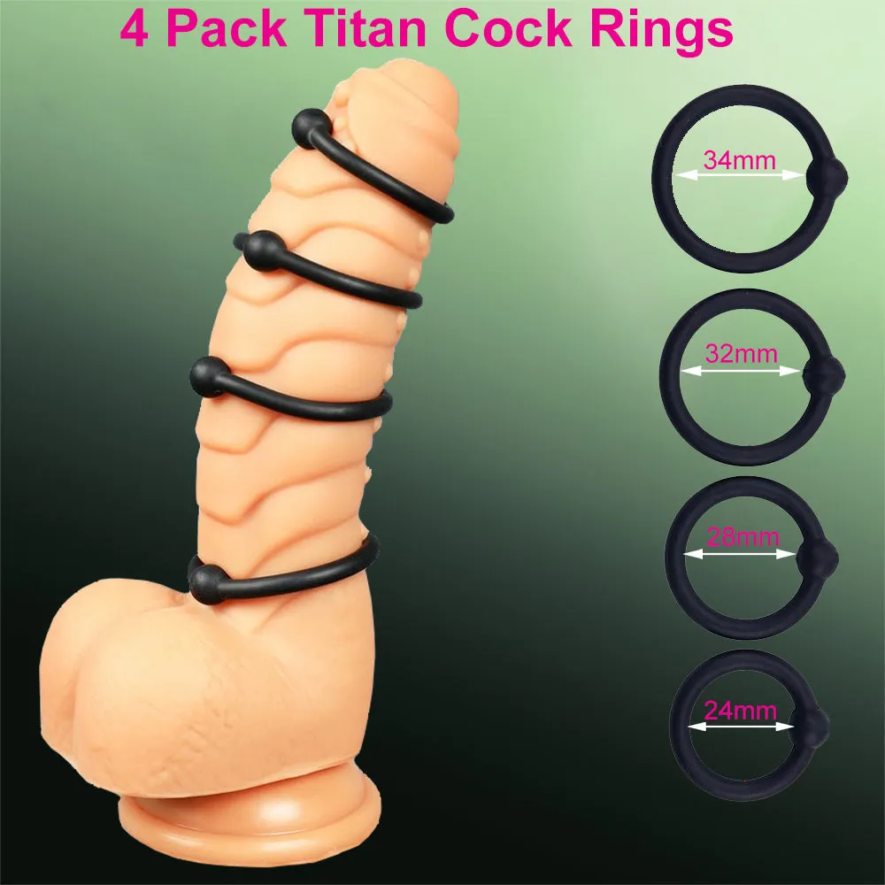Titan 4 Pack Silicone Stretchable Cock Rings