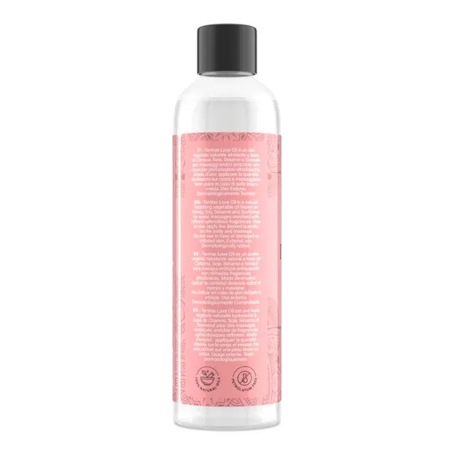 Ulei de masaj TANTRAS Pleasure Fruit. cu vitamina E și uleiuri naturale. aromă de patchouli și vanilie. 150 ml (roz)