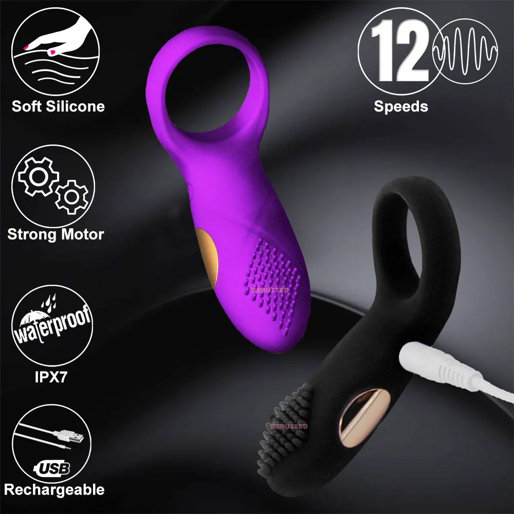 Vibrating Cock Ring Penis Vibrator Rechargeable Couples Sex Toy Clit Stimulator