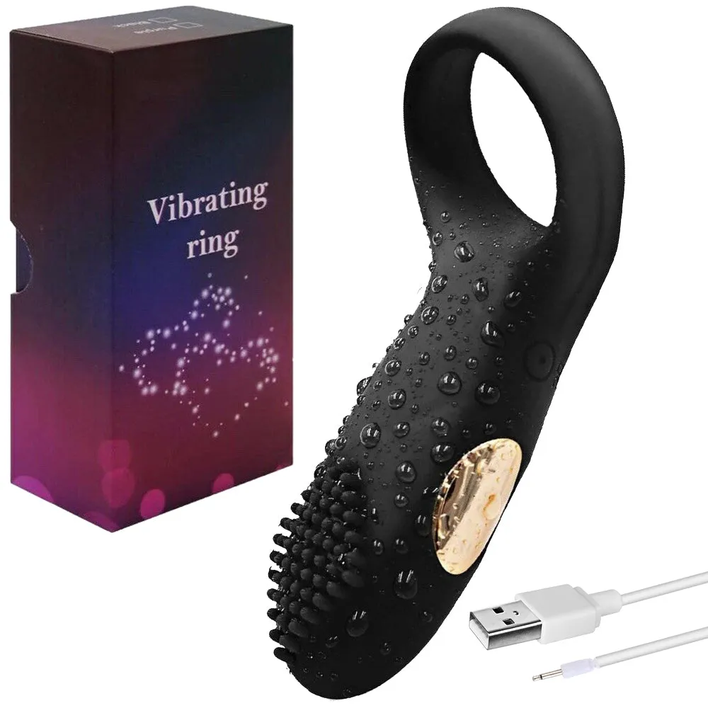 Vibrating Cock Ring Penis Vibrator Rechargeable Couples Sex Toy Clit Stimulator