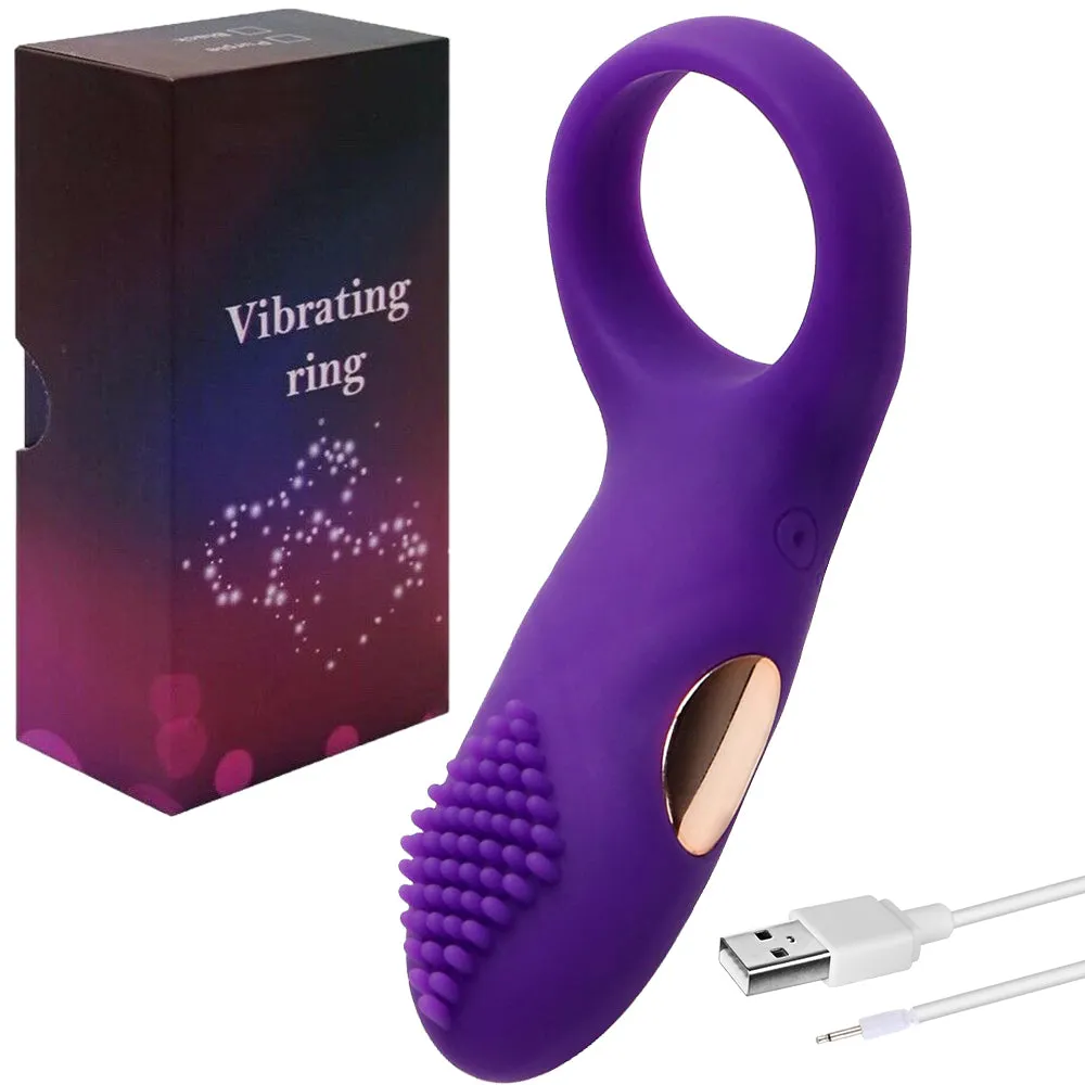 Vibrating Cock Ring Penis Vibrator Rechargeable Couples Sex Toy Clit Stimulator